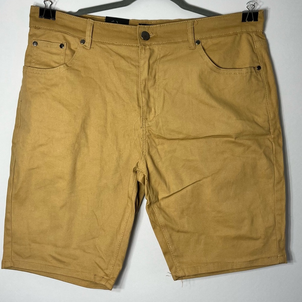 Marx And Dutch Authenticity Tan Stretch Twill Size 38 Khaki Shorts Premium Denim